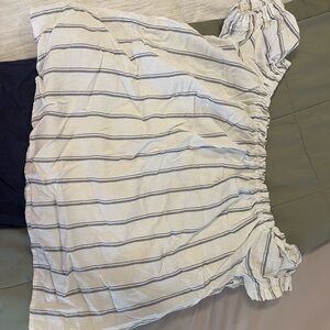 Vero Moda White Top with Navy Stripes